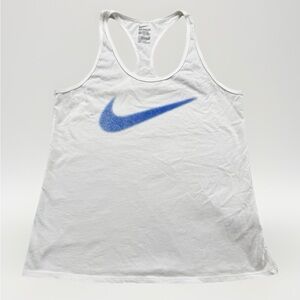 Nike Dri-FIT Running Tank Top Women’s Large White Racerback Athletic Sportswear